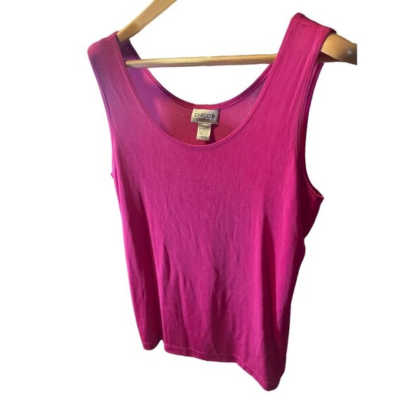 Chico's Travelers NWT Pink Sleeveless Deep Scoop Neck Top SZ Large - Picture 3 of 7